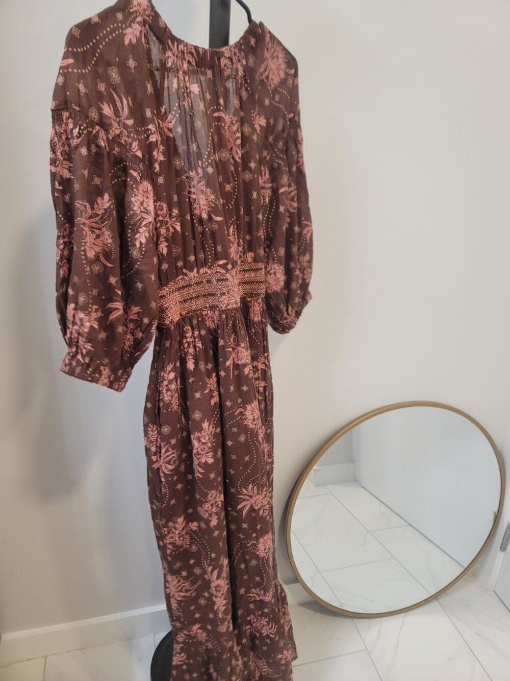 Free People Golden Hour Maxi Dress Size S Chocolate Brown - Picture 6 of 9
